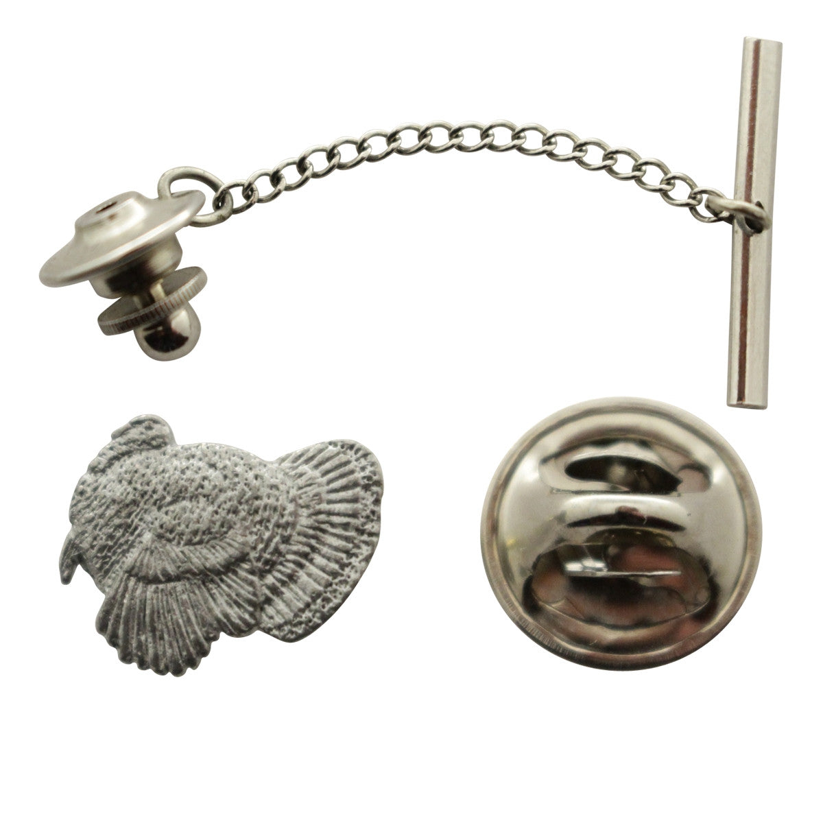 Turkey Tie Tack ~ Antiqued Pewter ~ Tie Tack or Pin ~ Sarah's Treats & Treasures